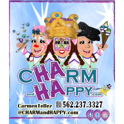 CharmandHappy.com Picnic Games face painter balloon art clown Logo